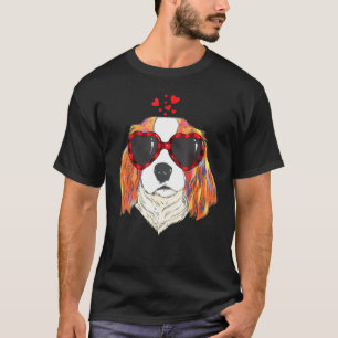 Cute Cavalier King Charles Spaniel Sunglasses Plai T-Shirt