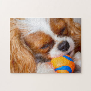 Cute Cavalier With Ball Jigsaw Puzzle
