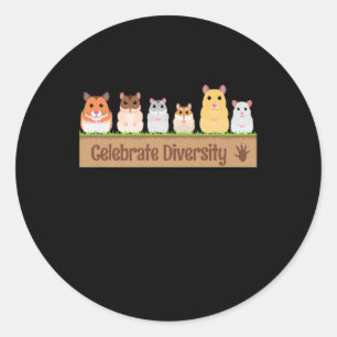 Cute Celebrate Diversity Pet Owners Gift  Hamster Classic Round Sticker