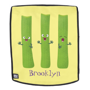 Cute celery sticks trio cartoon vegetables backpack
