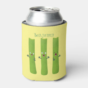 Cute celery sticks trio cartoon vegetables can cooler
