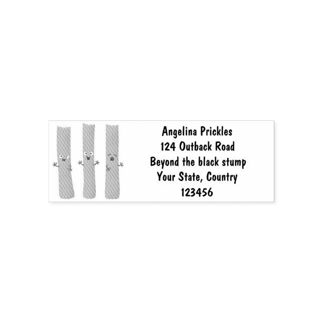 Cute celery sticks trio cartoon vegetables self-inking stamp (Design)