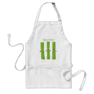 Cute celery sticks trio cartoon vegetables standard apron