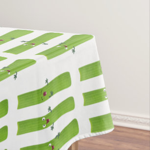 Cute celery sticks trio cartoon vegetables tablecloth