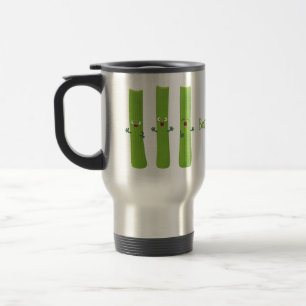Cute celery sticks trio cartoon vegetables travel mug
