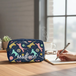 Cute Celestial Mystical Space Cats Personalised Dopp Kit