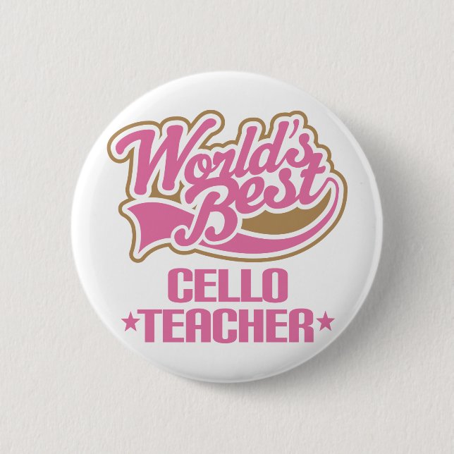 Cute Cello Teacher Gift 6 Cm Round Badge (Front)