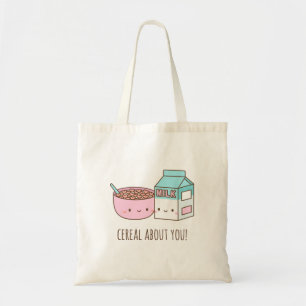 Cute Cereal About You Love Puns Tote Bag