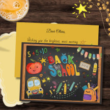 Cute Chalkboard Back to School Greeting Card