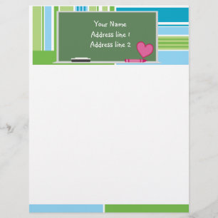 Cute Chalkboard Custom Letterhead