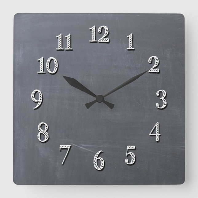 Cute Chalkboard Look Wall Clock (Front)