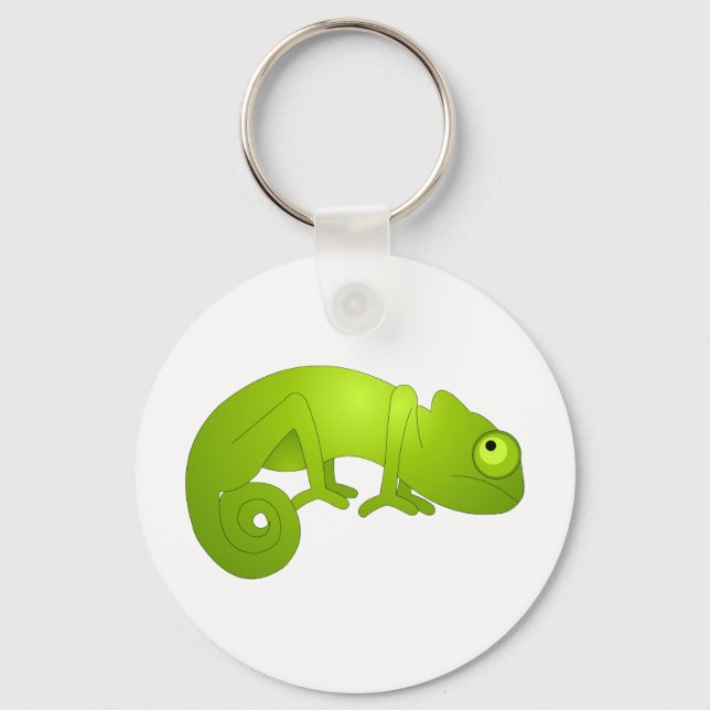 Cute Chameleon - Green Key Ring (Front)
