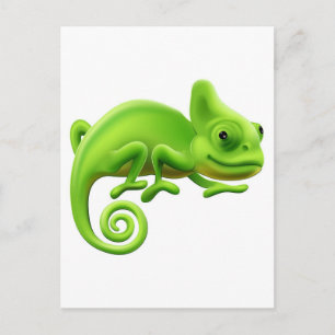 Cute Chameleon Illustration Postcard
