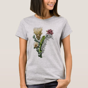 Cute Chameleon in Floral Bouquet Botanical Art T-Shirt