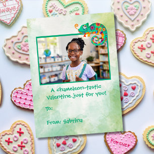 Cute Chameleon Kids Classroom Valentine's Day  Card