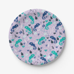 Cute Chameleon Paper Plates