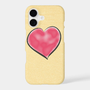 Cute Champagne Colour Red Heart