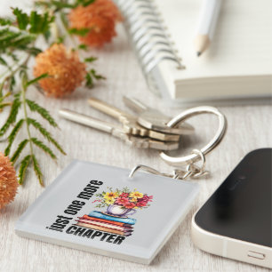 Cute chapter book lovers word art key ring
