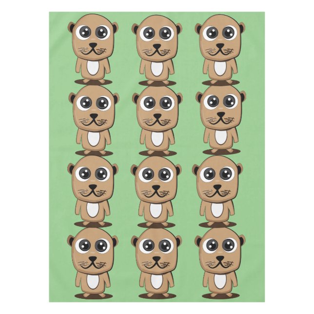 Cute character clipart tablecloth (Front)