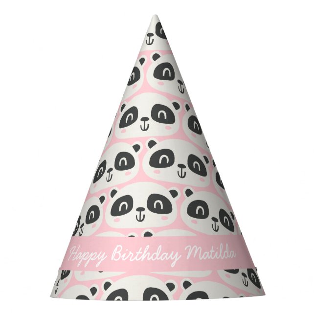 Cute character panda children's birthday party hat (Front)