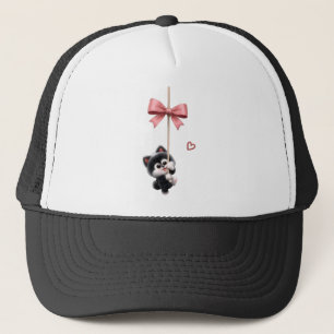 Cute Character with Pink Ribbon Keychain - Adorabl Trucker Hat