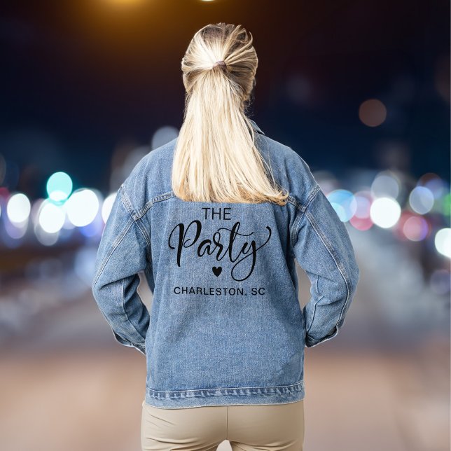 Cute Charleston Bachelorette Party Denim Jacket (Your bridesmaids & besties will love to be part of the bride squad bringing the party to your bach)