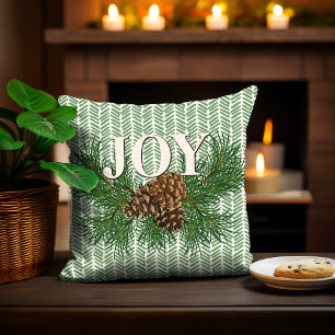 Cute Charming Happy Holidays Joy Cabin Home Decor Cushion