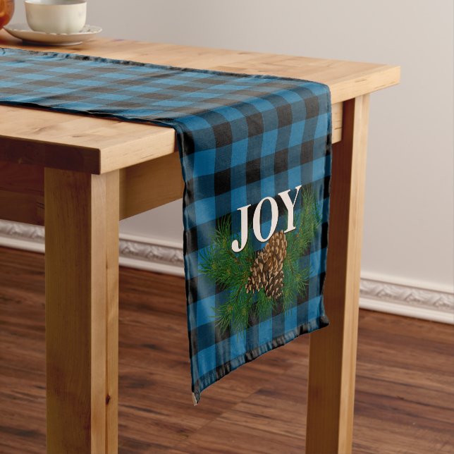 Cute Charming Happy Holidays Joy Cabin Home Decor Medium Table Runner (In Situ)