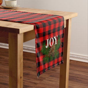 Cute Charming Happy Holidays Joy Cabin Home Decor Short Table Runner