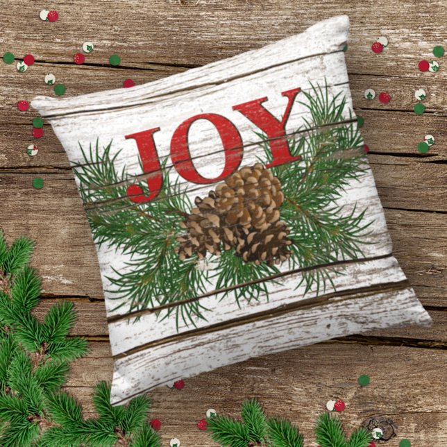 Cute Charming Happy Holidays Joy Cabin Porch Patio Cushion (Creator Uploaded)