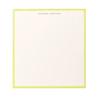 Cute Chartreuse Yellow Border Custom Name Desk