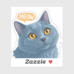 Cute Chartreux Cat Face Sticker”   Adorable Plush 
