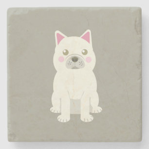 Cute Cheeks French Bulldog Stone Coaster
