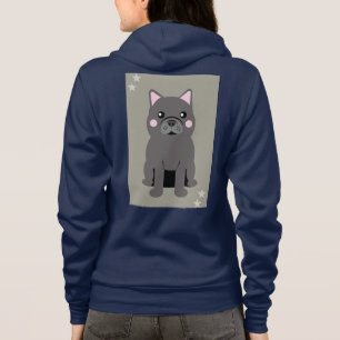 Cute Cheeks Gray French Bulldog Hoodie