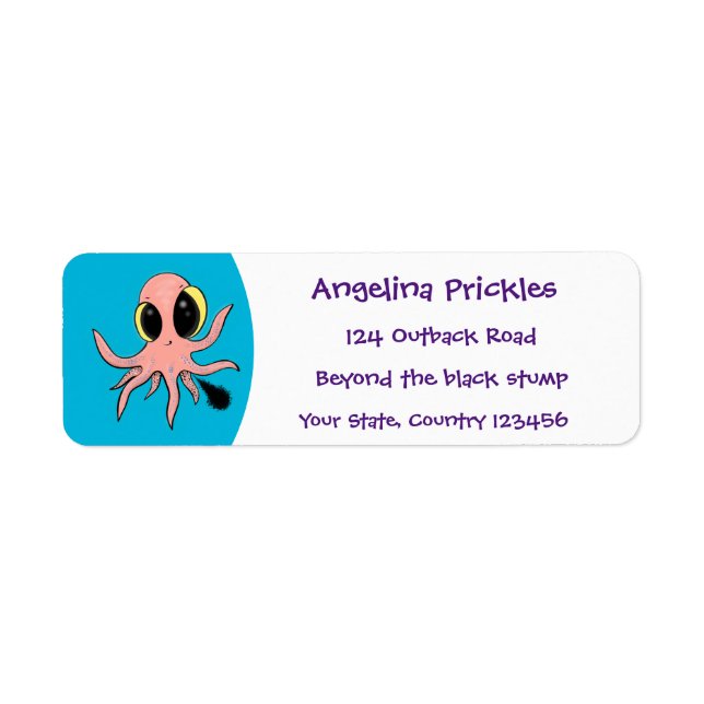 Cute, cheeky baby octopus cartoon (Front)
