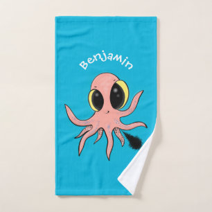 Cute, cheeky baby octopus cartoon bath towel set