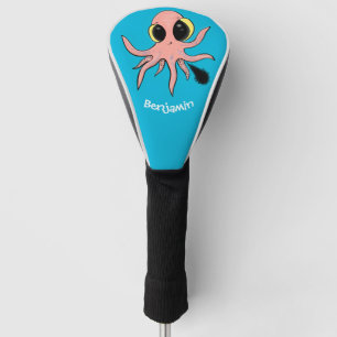 Cute, cheeky baby octopus cartoon golf head cover