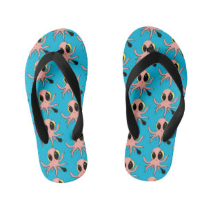 Cute, cheeky baby octopus cartoon kid's jandals