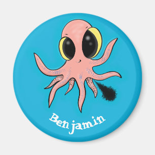 Cute, cheeky baby octopus cartoon magnet