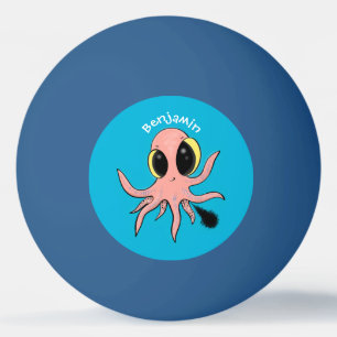 Cute, cheeky baby octopus cartoon ping pong ball