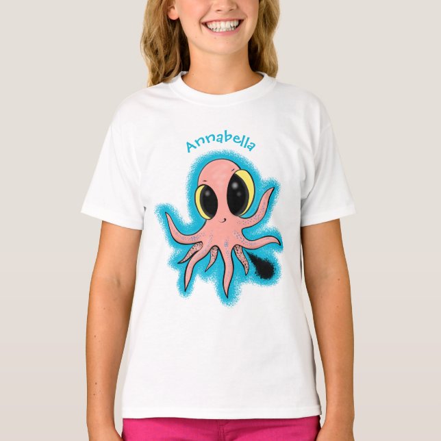 Cute, cheeky baby octopus cartoon T-Shirt (Front)