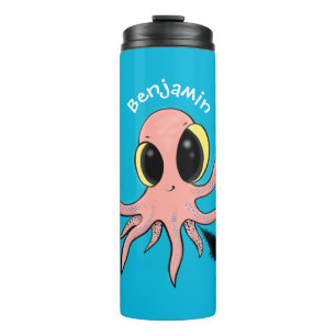 Cute, cheeky baby octopus cartoon thermal tumbler