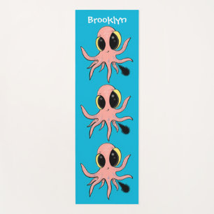 Cute, cheeky baby octopus cartoon yoga mat