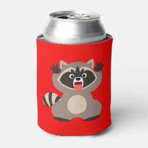 Cute Cheeky Cartoon Racoon Can Cooler