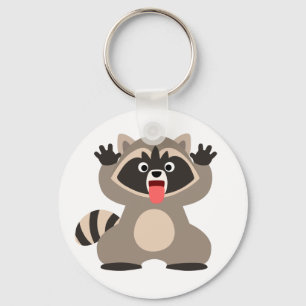 Cute Cheeky Cartoon Racoon Key Ring
