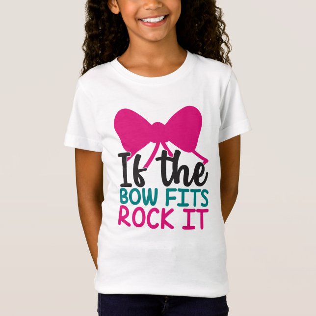 Cute cheer bow word art  T-Shirt (Front)