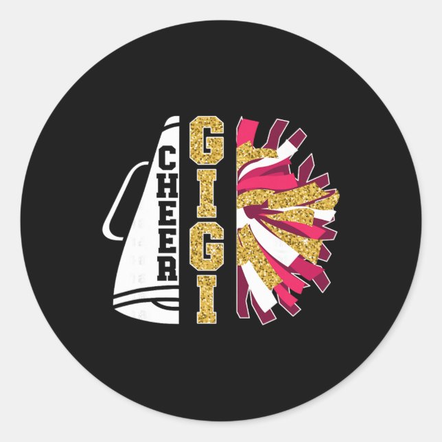Cute Cheer Gigi Of A Cheerleader Gigi Grandma  Classic Round Sticker (Front)