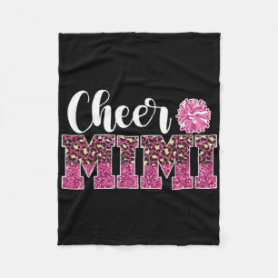 Cute Cheer Mimi Of A Cheerleader Mimi Grandma  Fleece Blanket