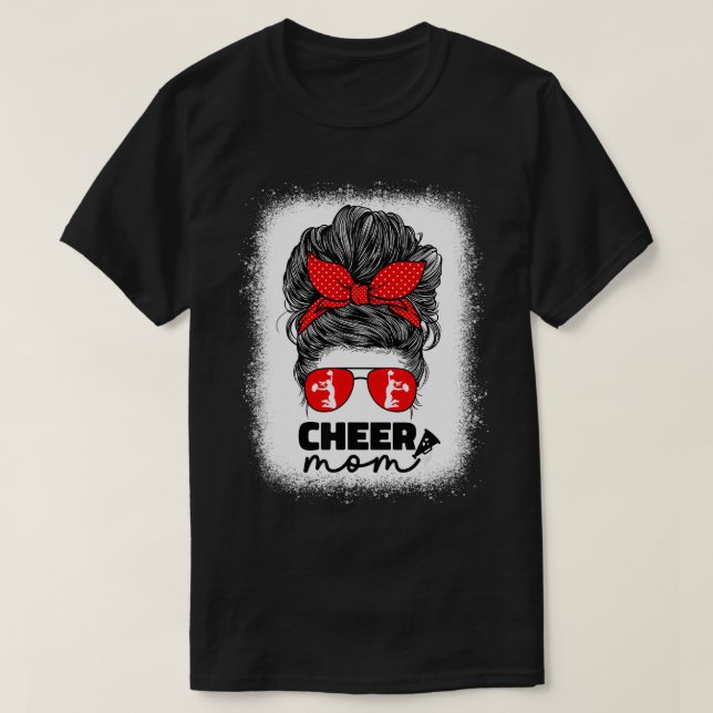 Cute Cheer Mum For Women Cheerleader Mum Red Messy T-Shirt (Design Front)