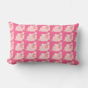 Cute Cheerful Cartoon Pig Lumbar Pillow